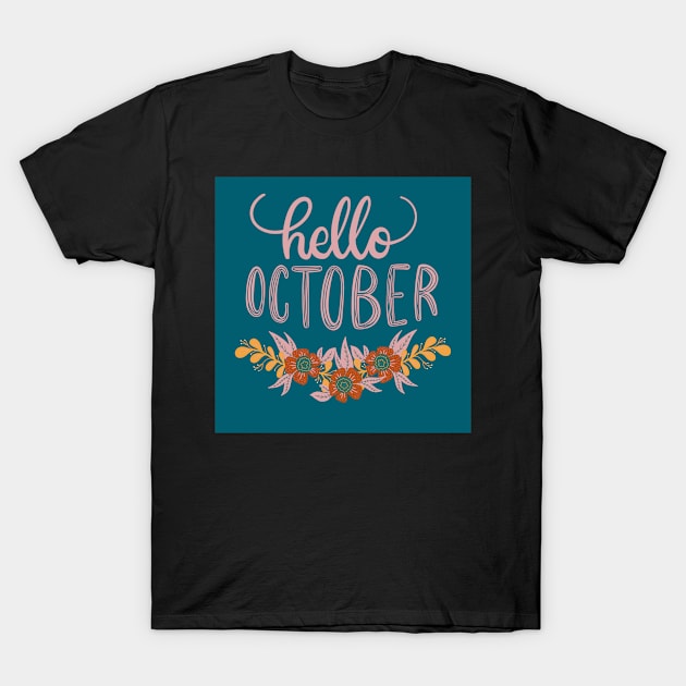 Hello October T-Shirt by NewBranchStudio